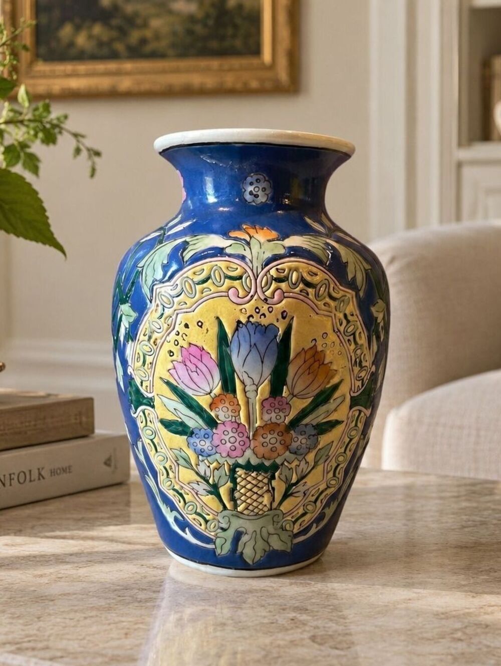 Vintage WBI Chinese Floral Porcelain Vase 6" | Chinoiserie